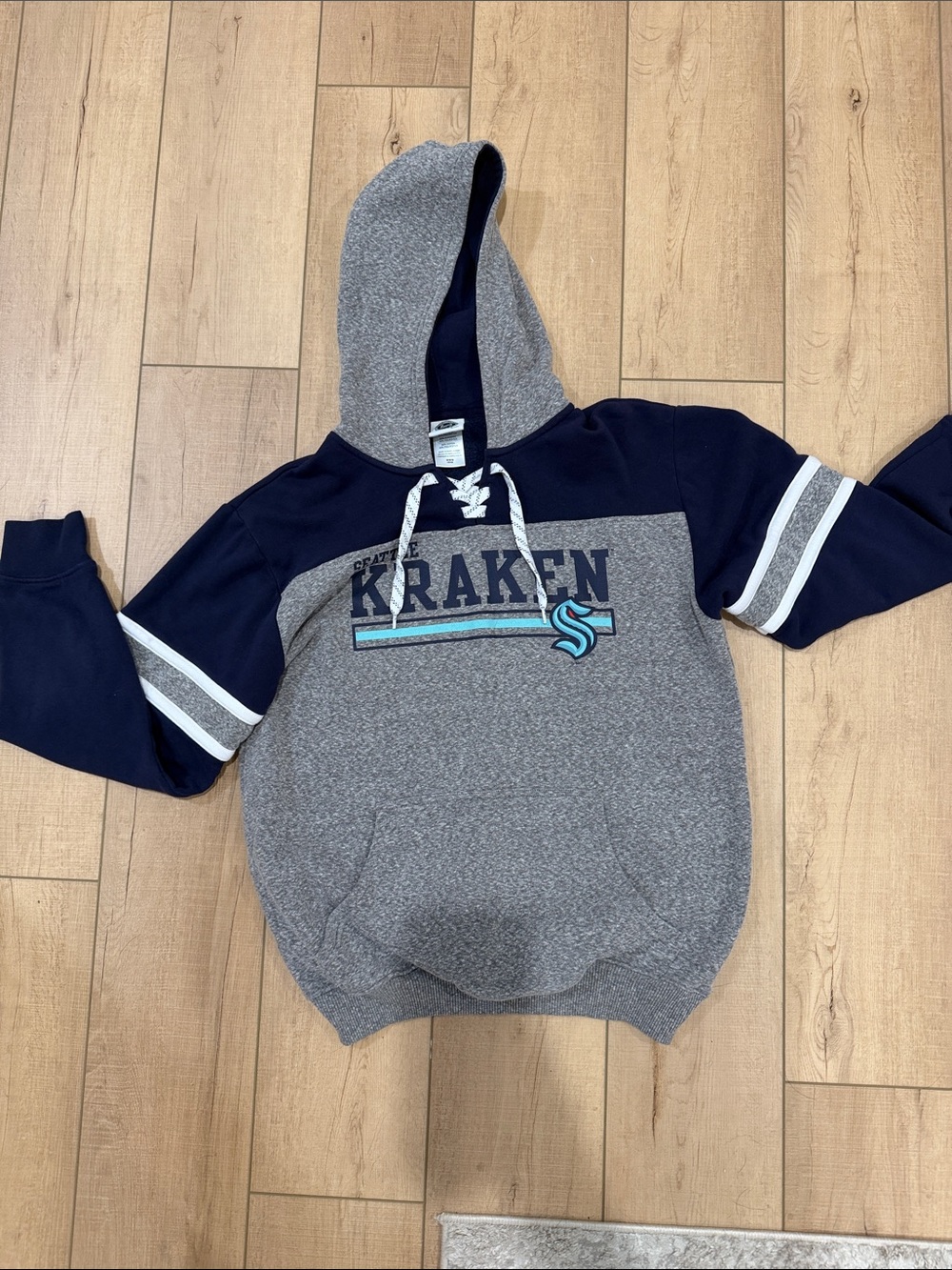 NHL Grey & Navy Kraken Hooded Sweatshirt